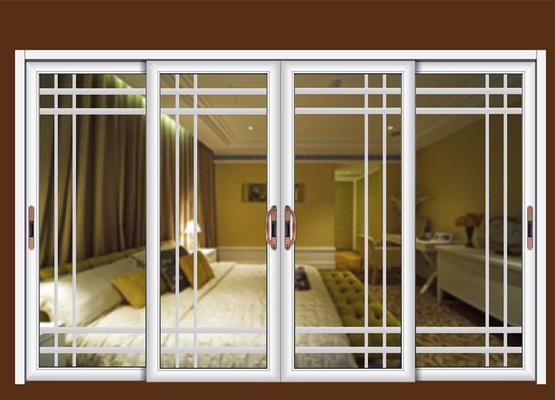 5mm Commercial Aluminium Sliding Door Exterior Clear Tempered Art Glass