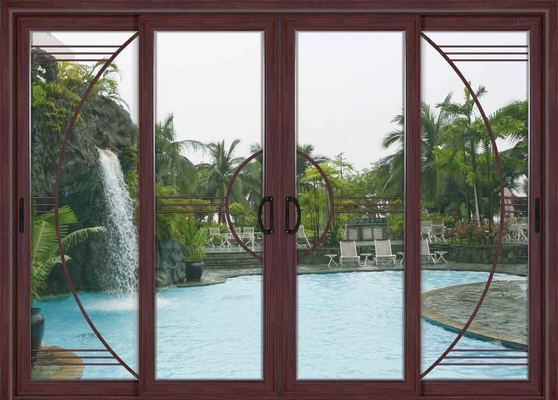 5mm Commercial Aluminium Sliding Door Exterior Clear Tempered Art Glass