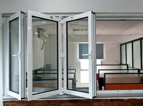 White Safety Double Folding Glass Windows waterproof Coated With Grill